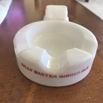 BILLY BAXTER VINTAGE MILK GLASS ASHTRAY, CHESWICH, PENNSYLVANIA RARE