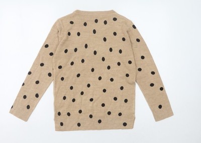 Marks and Spencer Damen Beige Gepunktet Pullover Größe 6