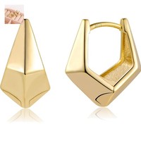 Creolen Gold Ohrringe Kleine 14K Vergoldet Rauten Huggie Schmuck Damen