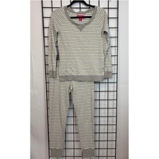 Victoria's Secret Thermal Pajama Set Womens Small Green Gray Cozy Sleepwear PJs