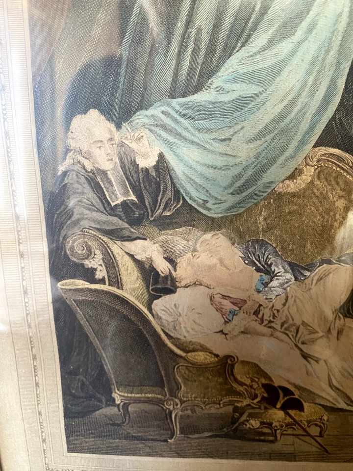 :ORIGINAL RADIERUNG KOLORIERT KUPFERSTICH SCHRIFT BEAUVERLET DIREXIT - Bild 4 von 4