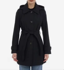 London Fog Women's Trench Coat Size XXL Black New with Tags