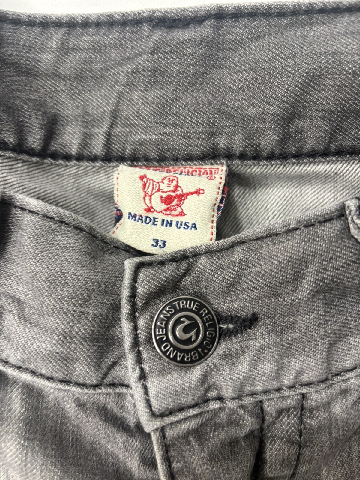 True Religion Jeans Men Size 33 Gray Flap Pockets World Tour Ricky thumbnail 5