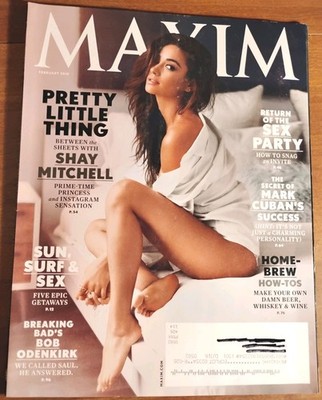 Maxim Magazine February 2015: Shay Mitchell cover, Mark Cuban, Bob Odenkirk