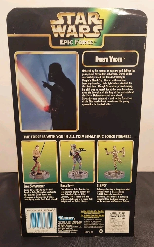 Star Wars Epic Force Darth Vader Rotating Figure 1997 Hasbro 6" Toy (NOT GRADED) - Image 4 of 4