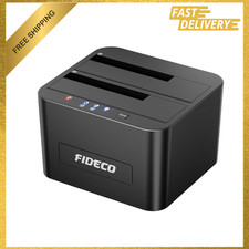 External Hard Drive Docking Station for 2.5 and 3.5 Inch SATA HDD SSD Dual Bay