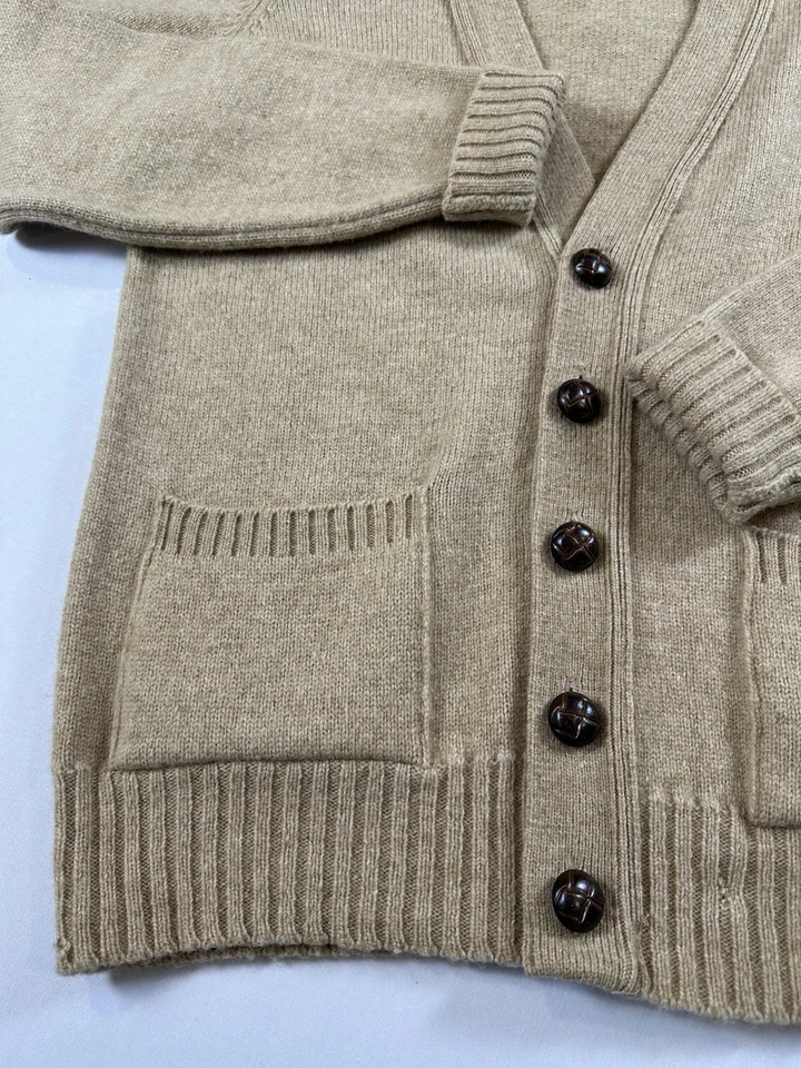 Cárdigan Suéter De Lana Pelo Camel Pendleton Años 60/70 De Colección Para Hombres Bronceado M Botón Abuelo Foto 4 de 4