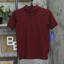 Nautica Big Boys Uniform Stretch Double Pique Polo Shirt Burgundy Red M 10/12