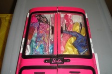 Mattel Barbie pink Wardrobe Carrying closet Case w/ Doll clothing accessories