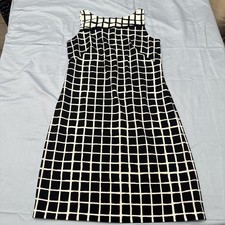 Chaps women’s dress size 8 black and white geometric pattern