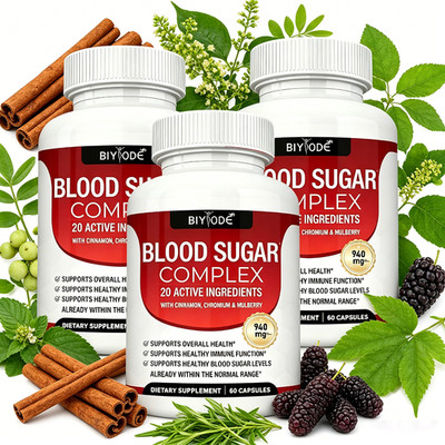 3 Pack Blood Sugar Complex Cinnamon Chromium Bitter Melon 20 Active Ingredients
