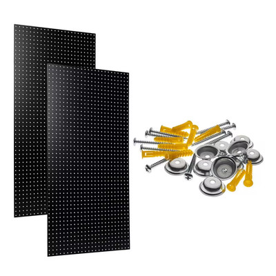 24 In. H X 42 In. W Pegboard 2-Pack Black High-Density Fiberboard