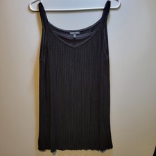 Eileen Fisher 100 Silk Pleated Spaghetti Strap Long Tank - M