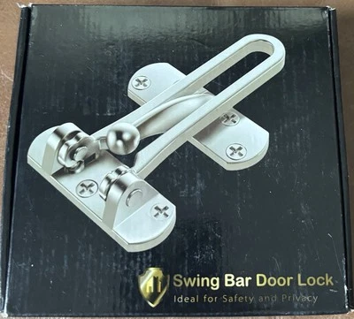 2 SWING BAR DOOR LOCKS BRUSHED NICKEL - Image 1 of 3