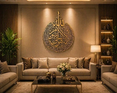 Islamic Wall Art Ayatul Kursi Acrylic Frame ? Muslim Blessing Calligraphy Decor - Image 1 of 4