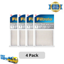 Filtrete 15x20x1 HVAC Furnace Air Filter MPR 300 MERV 5 Dust  Lint, Pack of 4