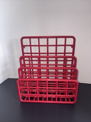 Vintage 1983 Red Plastic Yaffa Mini Catch-All Basic Line Wall Mount Organizer