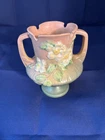 Roseville White Rose Brown Green Art Pottery Vase 146-6 Vintage