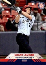 2022 Grant Lavigne Choice Rookie Minor League Card Spokane Indians. rookie card picture