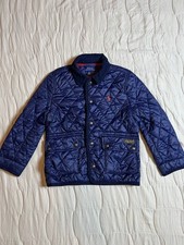 Ralph Lauren Polo Quilted Hooded Barn Jacket Kids Y2K Navy Blue 5 Vintage