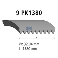 Keilrippenriemen DT Spare Parts 5.41423 FüR 85 105 XF 95 DAF 9PK1380 CF