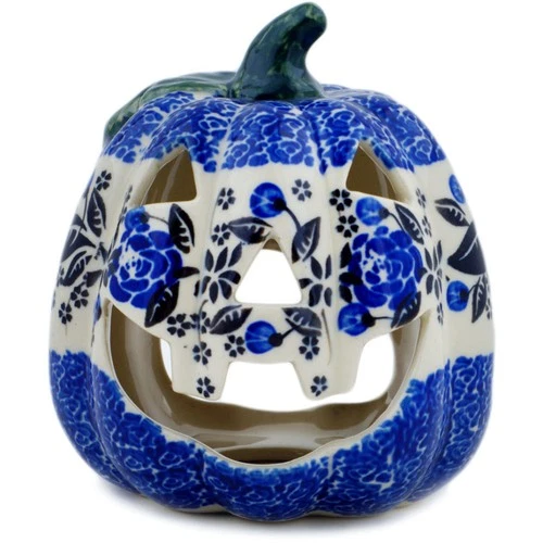 Ceramika Bona Polish Pottery Jack O Lantern Candle Holder - Thumbnail 3