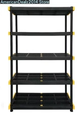 Plastic Heavy Duty 5-Tier Shelving Unit (48-in W x 20-in D x 72-in H)