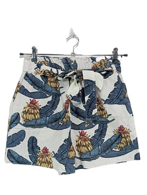 H&M Short taille haute Dames Pantalon court T EU 36 bleu-blanc style décontracté - Photo 1/4