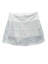 Lululemon White Tiered Tennis Skirt 0 Athletic Sporty-Y2K Boho Mini Skirt