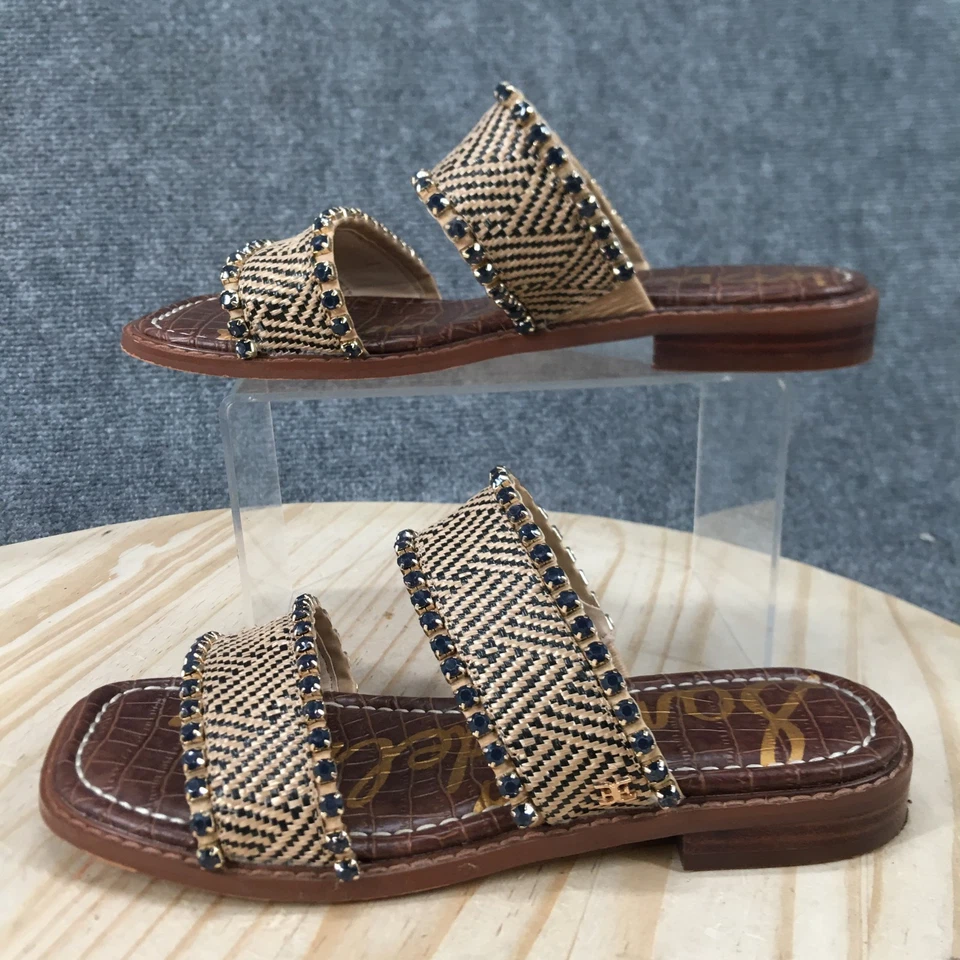 Женские повседневные сандалии Sam Edelman 7 Hopie без шнуровки с заклепками на плоской подошве коричневые - Изображение 2 из 4