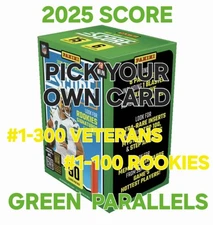 🟢2025 SCORE FOOTBALL PICK YOUR OWN GREEN PARALLELS #1-300 VETS & #1-100 ROOKIES