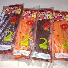 Long Twisting Balloons Packs 260Q Brown Orange Latex Lot of 4
