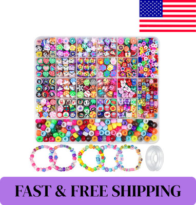 1200PCS Bracelet Making Kit Beads Charms Letters DIY Jewelry Craft for Kids.