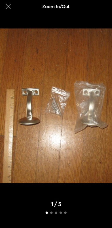 601-B-MD Brushed Nickel Stair-Rail Wall Brackets, Lot Of 6