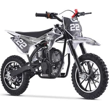 MotoTec 50cc Demon Kids Gas Dirt Bike 2 Stroke Motorcycle Pit Bike White