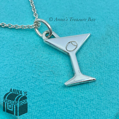 Tiffany & Co. 925 Silver Olive Martini Glass Charm 18