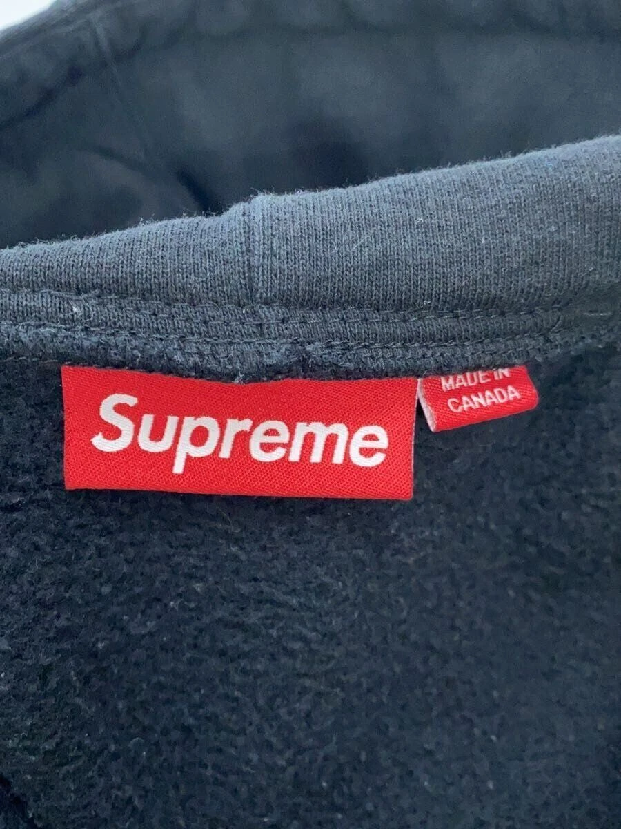 Felpa Supreme con cappuccio zip L cotone nero usata