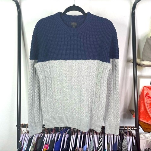 J. Crew Colorblock Waffle Cable Knit Sweater - Foto 1 di 7