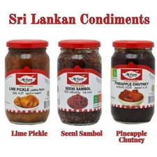 3pack Mc Currie Lime Pickle Seeni Sambol Pineapple Chutney Sri Lankan Condiments