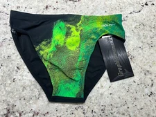 Dolfin Mens Graphlite SERIES Racer SIZE 30 LYCRA Green Black Bikini Brief