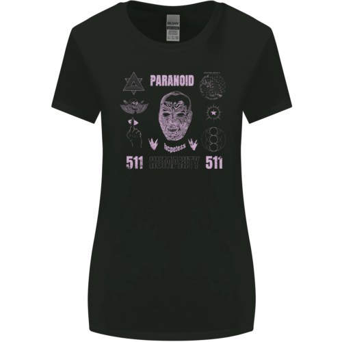 Paranoid Conspiracy Skull Womens Wider Cut T-Shirt - Picture 1 of 55