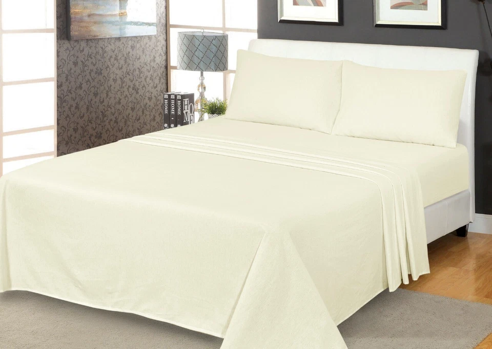 Thermal Flannelette 100% Brushed Cotton Sheets Set 32cm Deep Warm Cosy All Sizes - Image 4 of 4