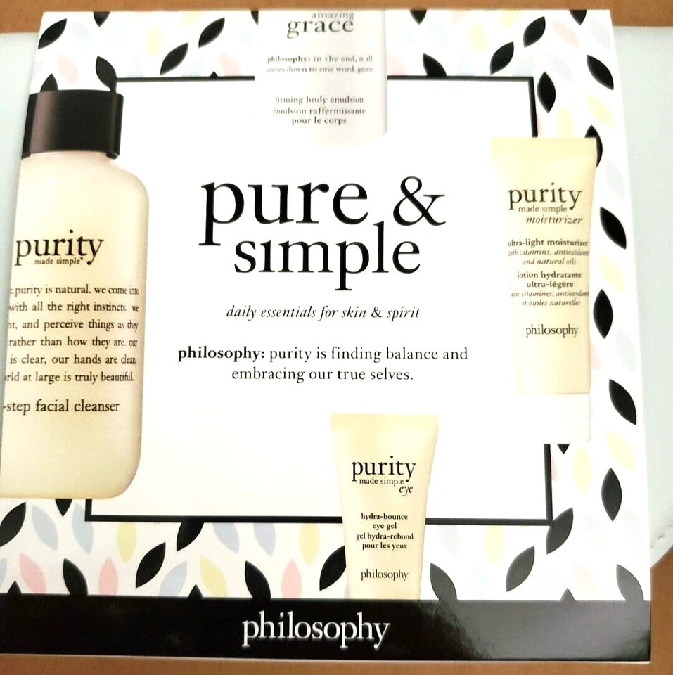 Philosophy Purity & Simple Cleanser, Eye Gel, Moisturizer 5 PCS Gift Set New - Image 4 of 4