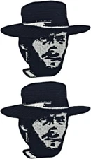 Man with NO Name Eastwood Embroidered Patch  |2PC -IRON ON OR SEW  3.5"X3"