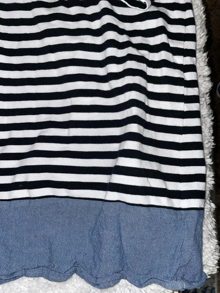 Soprano niñas talla Vestido cuello “joya” a rayas azules 16. Adorable, divertido Foto 4 de 4