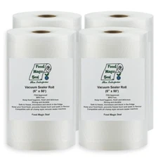 Food Magic Seal 4-6"x 50' Rolls for Vacuum Sealer Food Storage Bags!