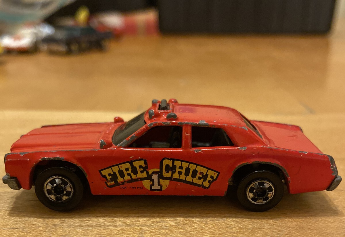 Vintage Hot Wheels 1977 Fire Chief Rare #1 On Side Car