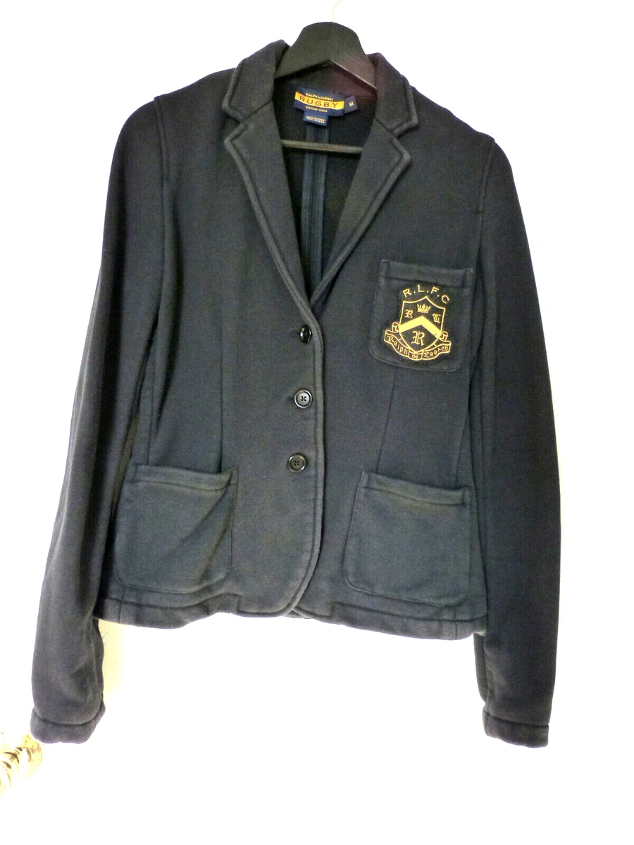 Veste blazer bleu femme Ralph Lauren rugby cusson monogramme moyen