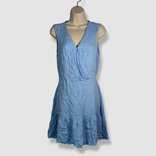  90 INC International Concepts Women's Blue Surplice A-Line Dress Size M