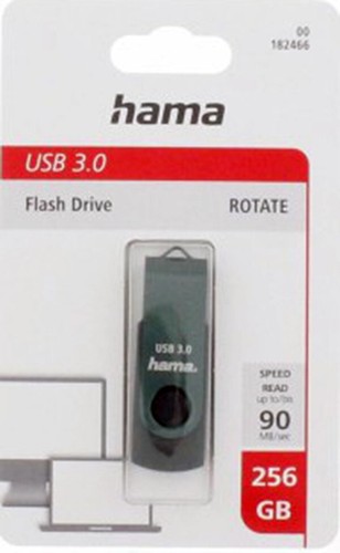 Hama Rotate 256Gb USB Flash Drive USB 3.0 90MB/s Petrol Blue Memory Stick (UK) - Afbeelding 24 van 24